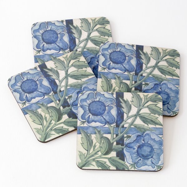 Artikelvorschau, Vintages Fliesenmuster von schönen blauen Blumen. entworfen und verkauft von TTWG.