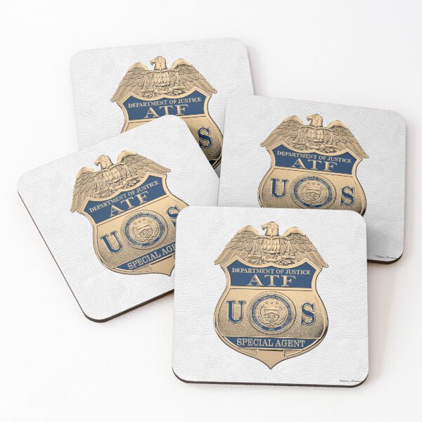 Item preview, The Bureau of Alcohol, Tobacco, Firearms and Explosives - ATF Special Agent Badge over White Leather designed and sold by Serge Averbukh Art Studio.