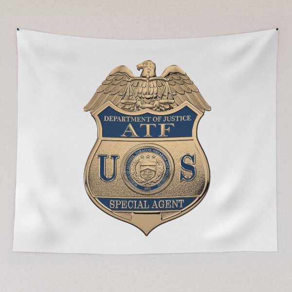 Item preview, The Bureau of Alcohol, Tobacco, Firearms and Explosives - ATF Special Agent Badge over White Leather designed and sold by Serge Averbukh Art Studio.