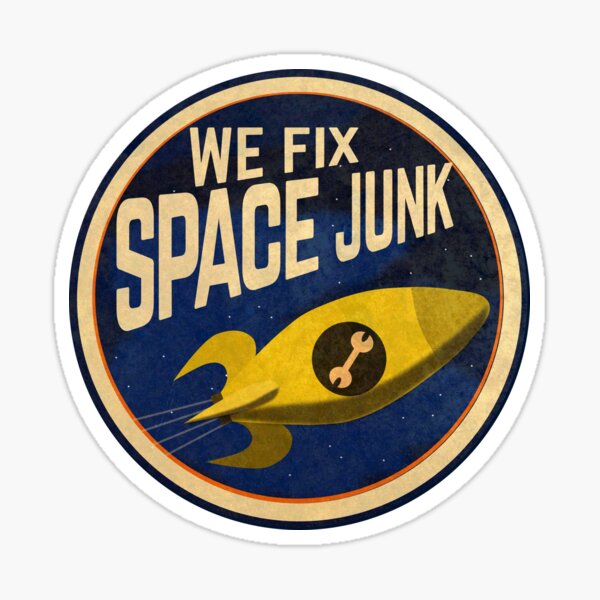 We Fix Space Junk logo Sticker
