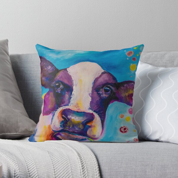 Cow Face Throw Pillow