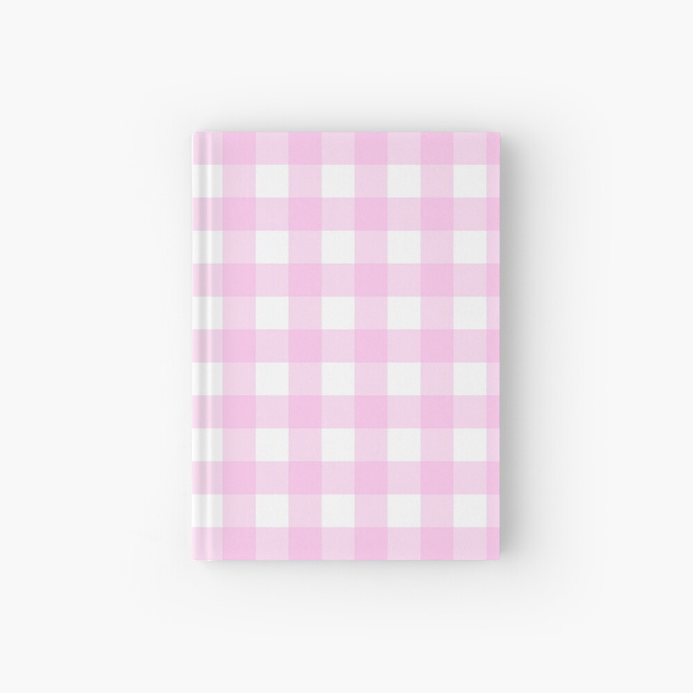 Light Pink Gingham Pattern Hardcover Journal