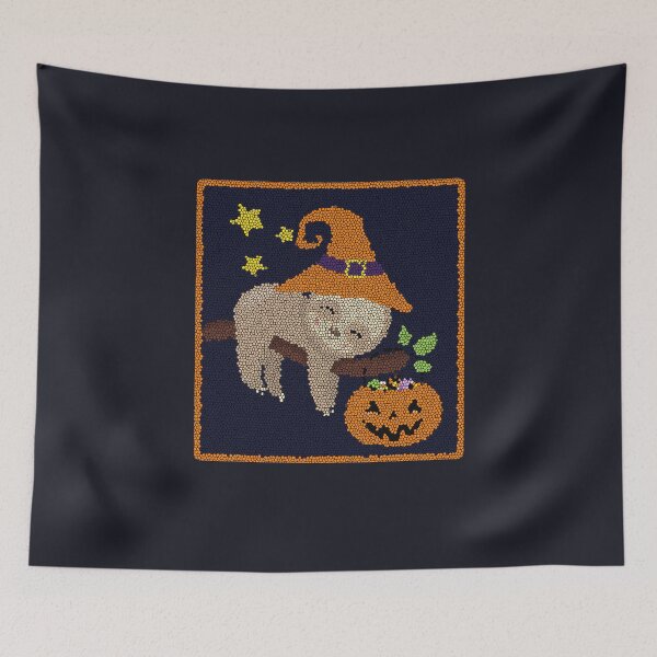 Item preview, Halloween Sleeping Sloth Trick-or-Treat Stained Glass Fun designed and sold by 4Craig.