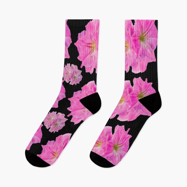 Item preview, ABSTRACT PINK AMARYLLIS PATTERN ON BLACK designed and sold by sharlesart.