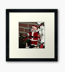 OMG, what are those reindeer doing up there?! Framed Print