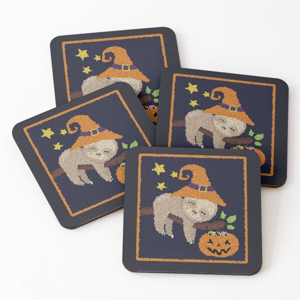 Item preview, Halloween Sleeping Sloth Trick-or-Treat Stained Glass Fun designed and sold by 4Craig.