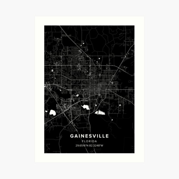 Gainesville Map Art Print