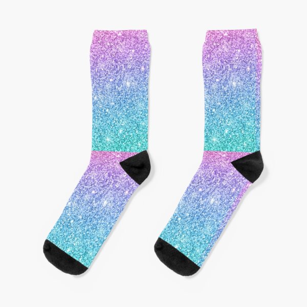 Striped Rainbow Glitter Socks  Colorful Sparkly Socks - Cute But Crazy  Socks