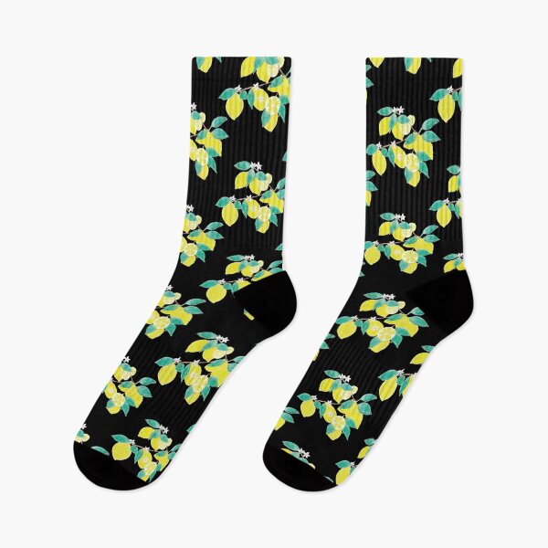 Item preview, Lemon pattern on black designed and sold by iCraftCafe.