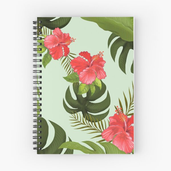 Item preview, Tropical Pink Hawaiian Flowers Jungle Leaf Print  designed and sold by newburyboutique.