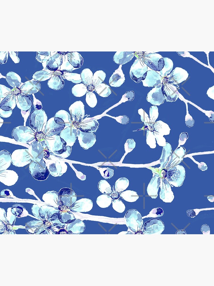 blue and white cherry blossom, Chinoiserie, Hamptons Style interiors. by MagentaRose