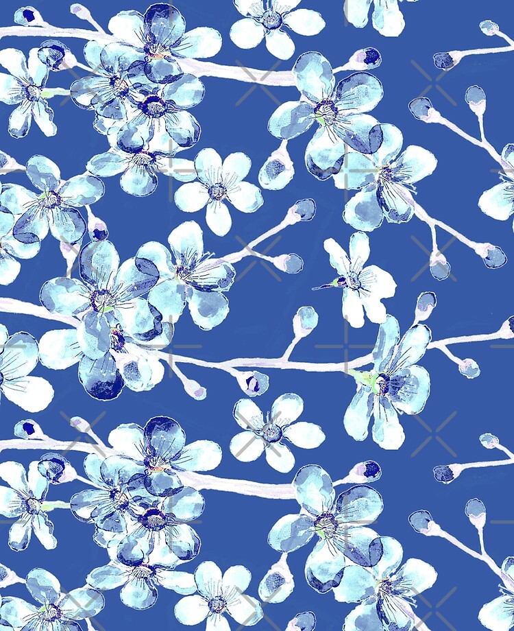Funda y vinilo para iPad «flor de cerezo azul y blanco, chinoiserie,  interiores estilo Hamptons.» de MagentaRose | Redbubble