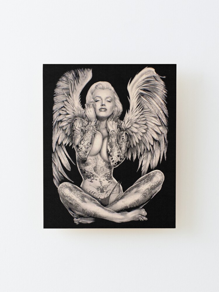 Alternate view of MARILYN : Vintage Abstract Tattooed Angel Print Mounted Print