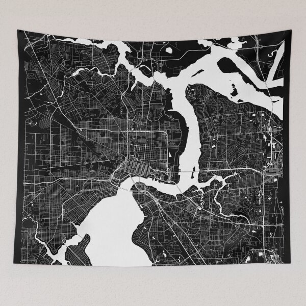 Item preview, Jacksonville FL Map (Black) designed and sold by Kara515.