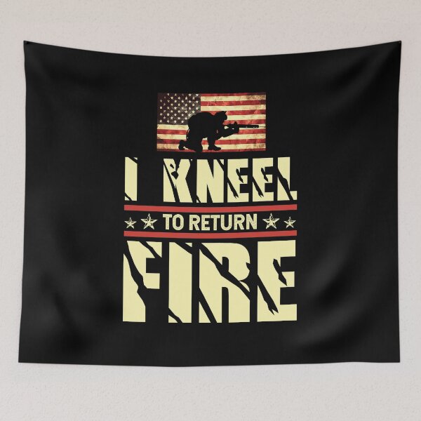 Item preview, I Kneel To Return Fire Military Veteran USA American Flag Soldier Patriotic Gift designed and sold by Dressed For  Duty.