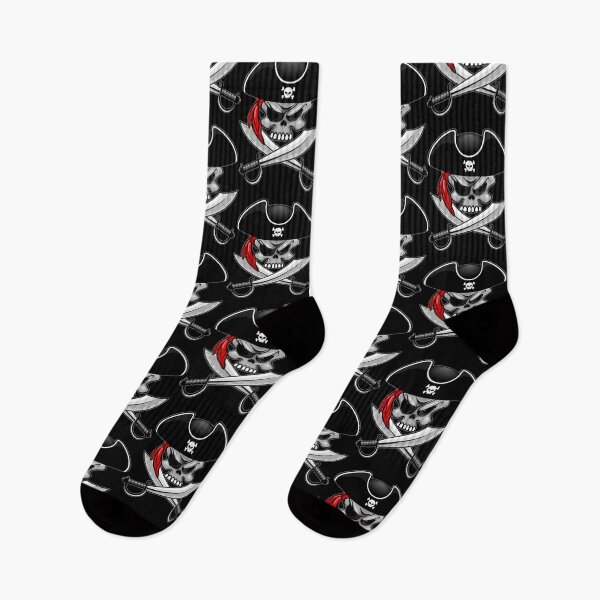 Item preview, Pirate Skull with Crossed Sabers and Red Bandana designed and sold by BluedarkArt.