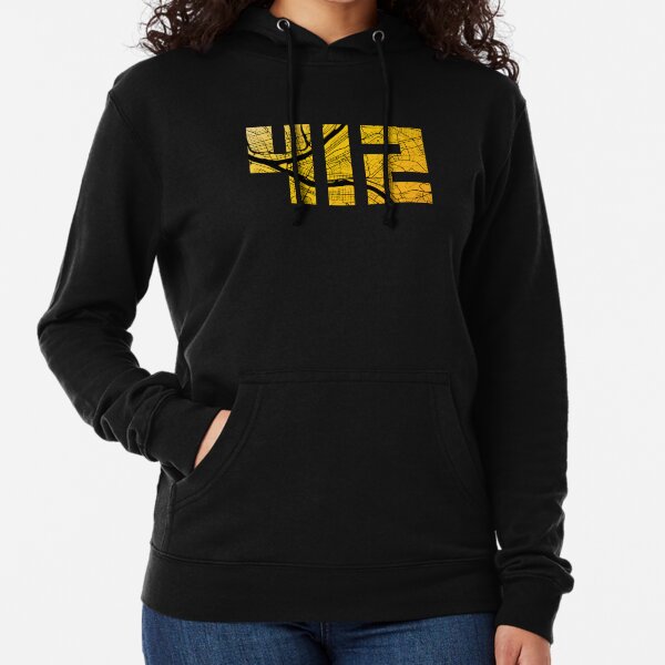 Pittsburgh 412 Map Lightweight Hoodie