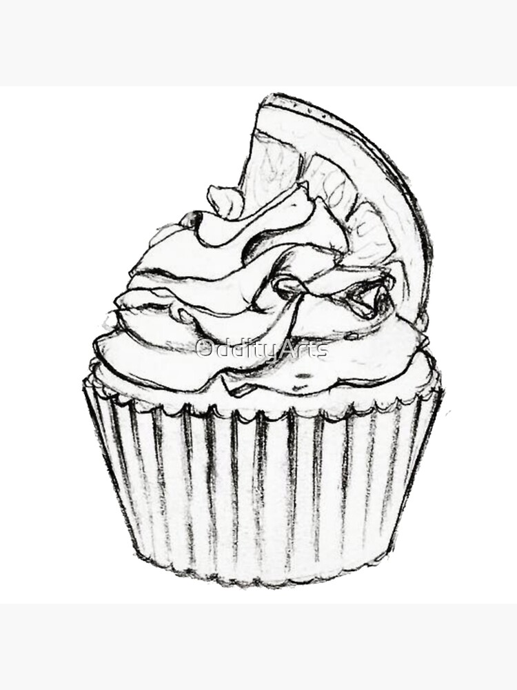 Cupcake Drawing Digital art, cupcake sketch, food, recipe, painting png |  PNGWing