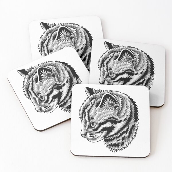 Item preview, Leopard cat kitten - ink illustration designed and sold by LorenDowding.