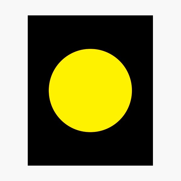 Item preview, Yellow sun circle on black background designed and sold by plumpjose.