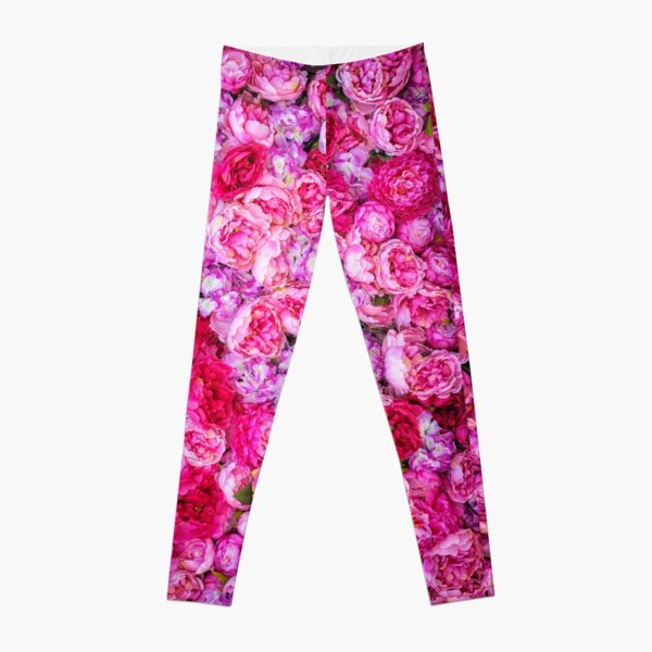 Pink Floral Print Leggings