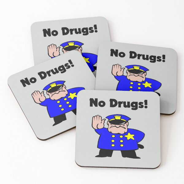 Item preview, Sin drogas, dibujos animados, policía, color antidrogas designed and sold by TinyStarAmerica.