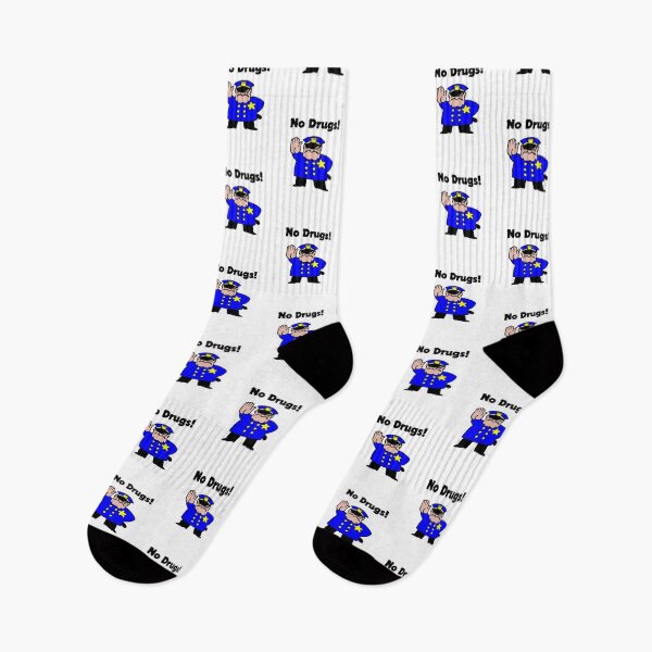 Item preview, No Drugs Cartoon Policeman Anti-Drug Color designed and sold by TinyStarAmerica.