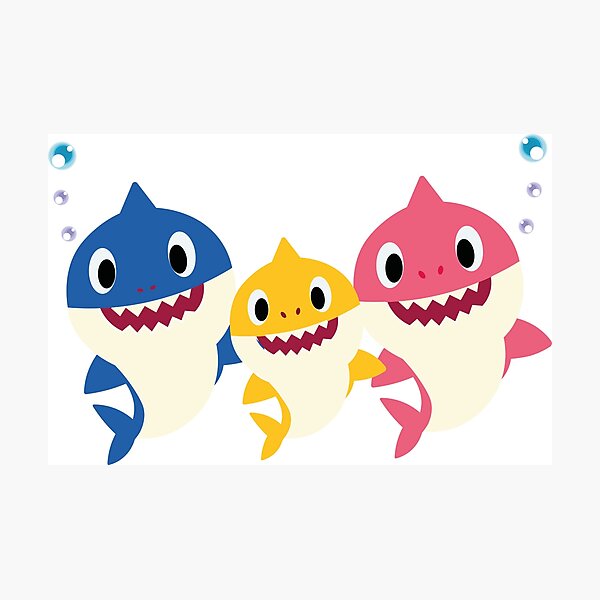 Baby Shark Cartoon Pink Cute Character with a winning Smile Great Kids  Gift Poster for Sale by anarchasm