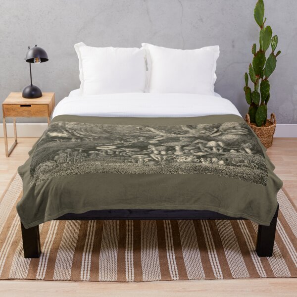 Mushrooms And Toadstools Throw Blanket