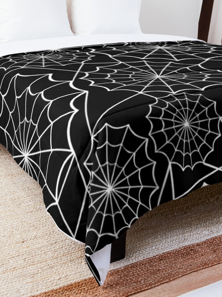 Alternate view of halloween spider web Comforter