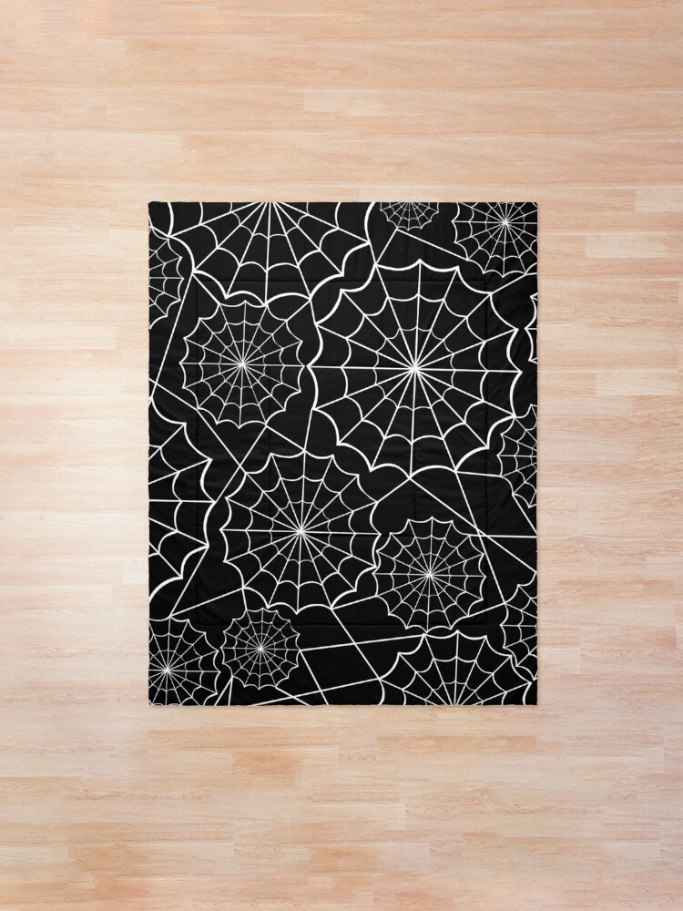 Alternate view of halloween spider web Comforter