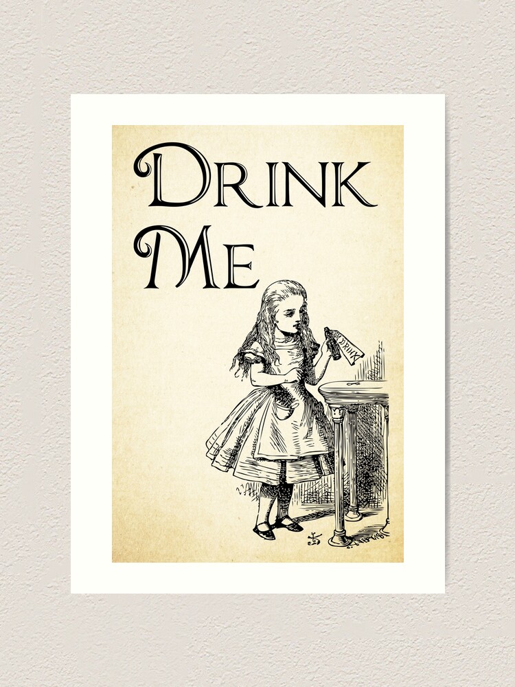 Medium Vinyl Decal Alice in Wonderland Lewis Carroll Die Cut Wall Art Bottle Quote Eat Me All Mad Drink Me
