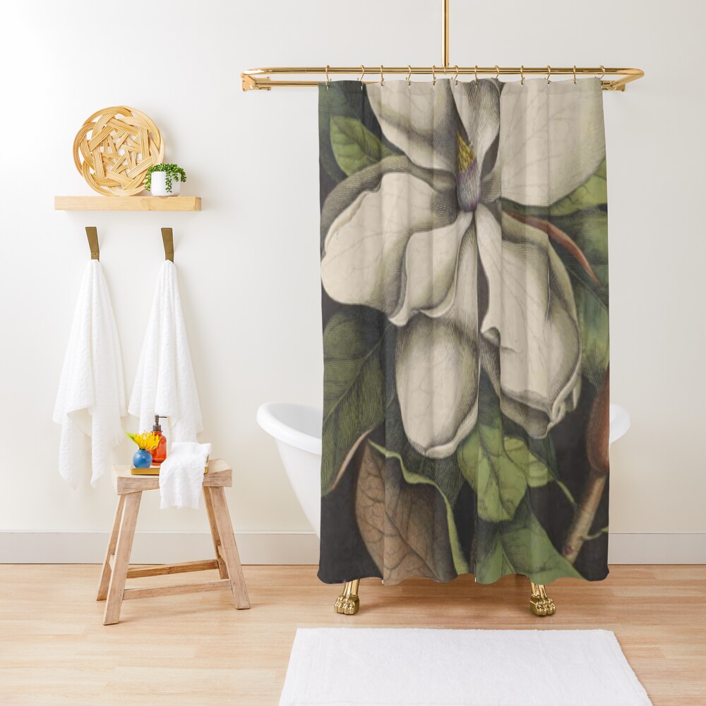 "Dark Magnolia" Shower Curtain for Sale by bluespecsstudio Redbubble