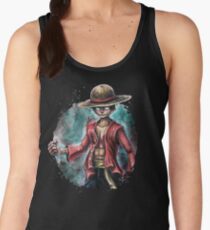The King of Pirates a Tra-Digital Portrait of Luffy Women's Tank Top