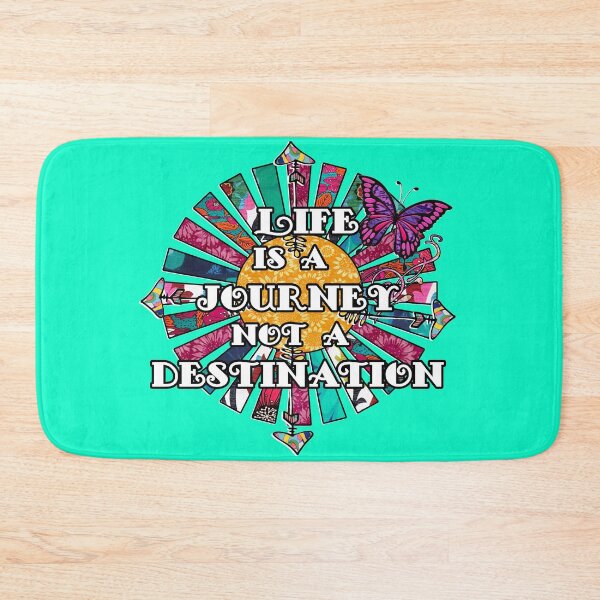 Item preview, Life is a journey not a destination Retro Fabric Collage designed and sold by artbyomega.