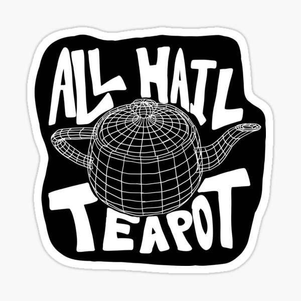 Item preview, utah teapot sticker designed and sold by rgb-png.