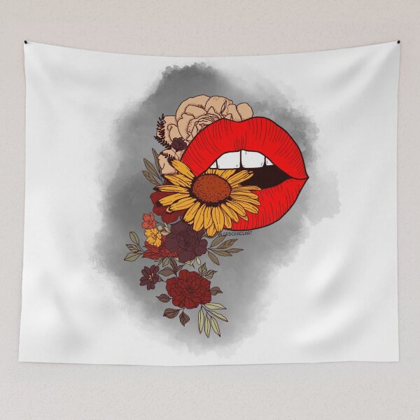Item preview, Floral Open Mouth- Red And Black Watercolor designed and sold by LordGraceArt.