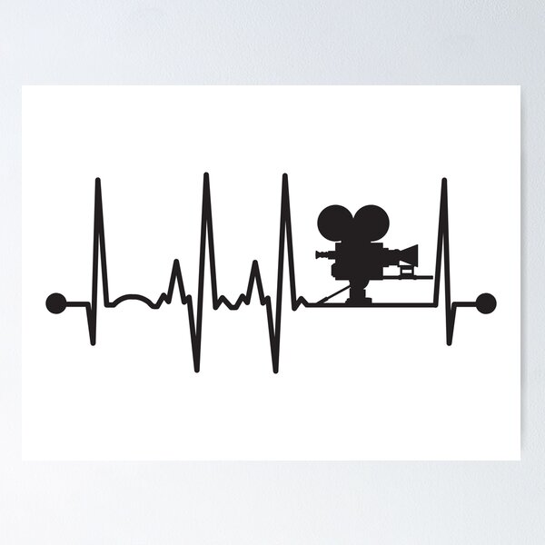 Item preview, Movie Camera Heartbeat designed and sold by teesaurus.