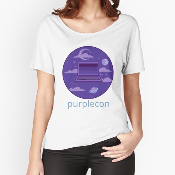 purplecon 2019 shirt 1 (for purple background) Relaxed Fit T-Shirt