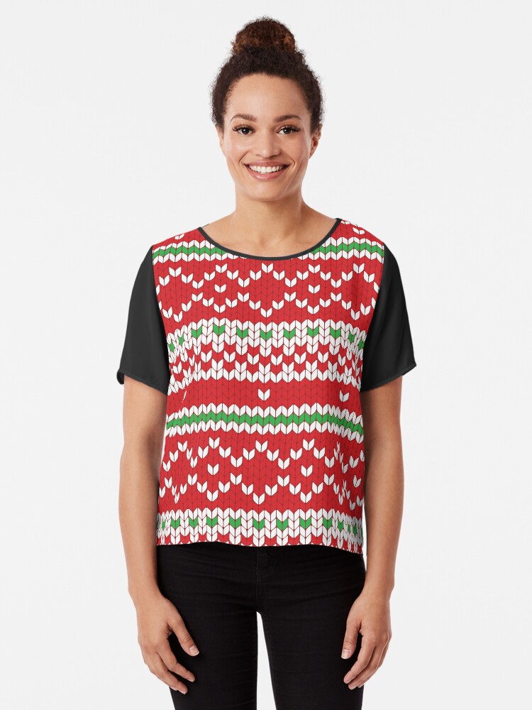 Red Christmas Sweater T Shirt By Newburyboutique Redbubble