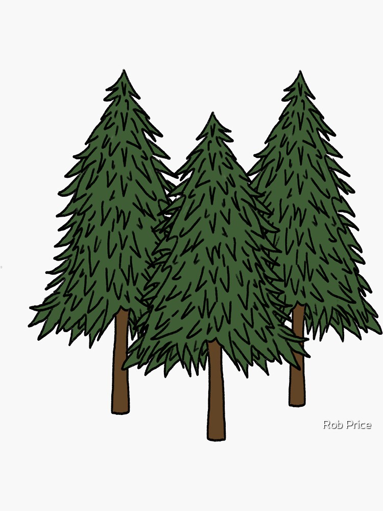 Pine Trees Sticker for Sale by Rob Price