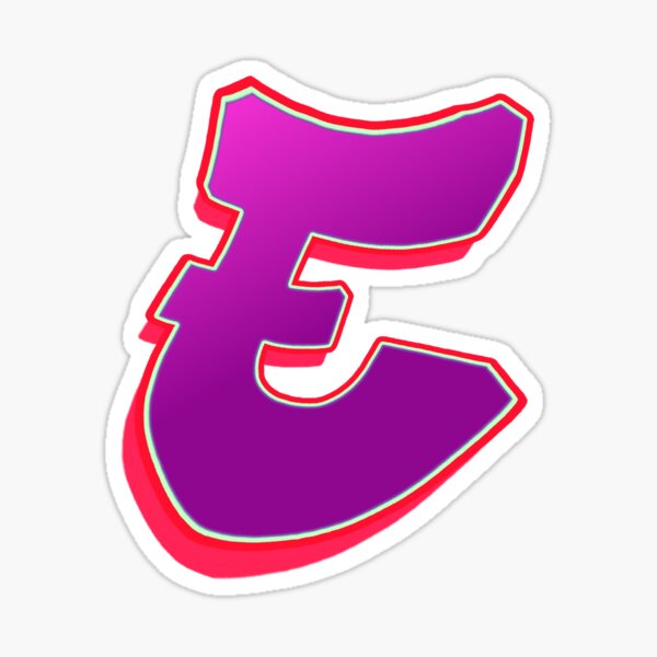 E - purple/red Sticker