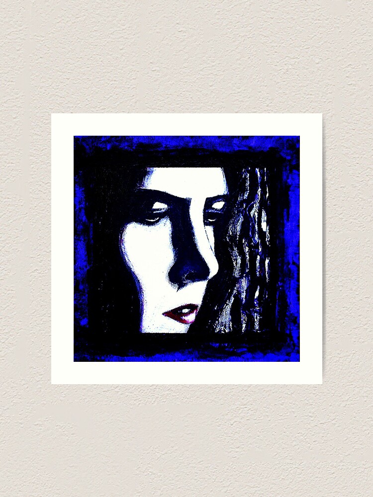 Alternate view of Serious Blue Art Print