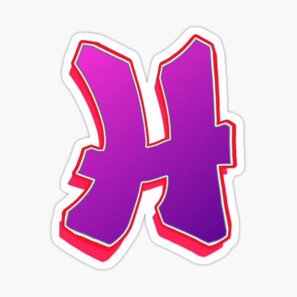 H - purple/red Sticker