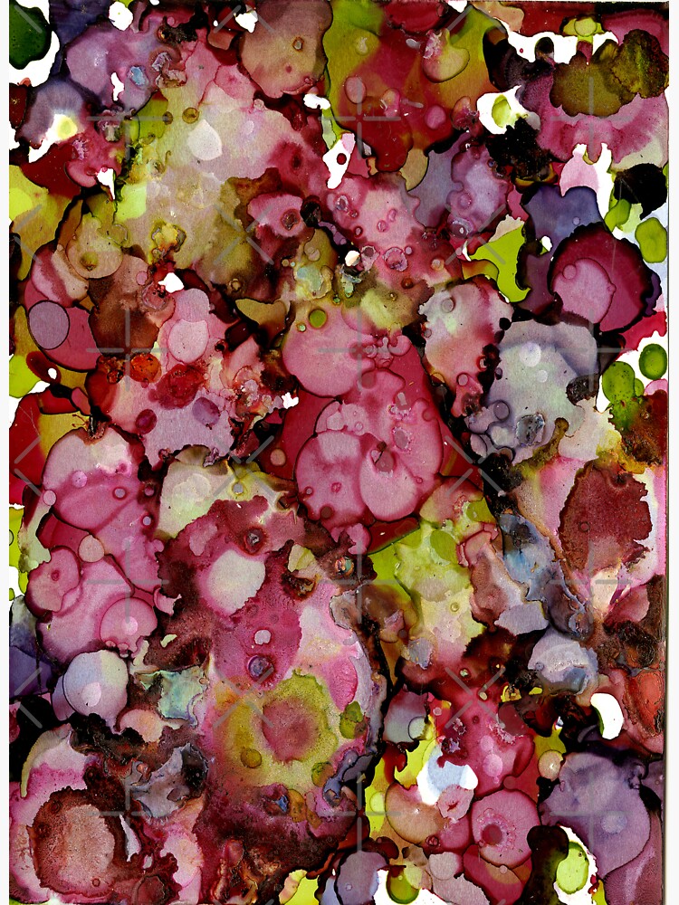 Thumbnail 3 of 3, Sticker, Wine Tasting Alcohol Ink Painting designed and sold by tinaschofield.
