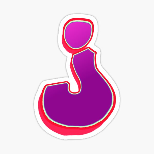 J - purple/red Sticker