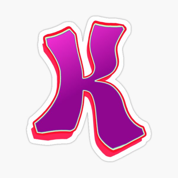 K - purple/red Sticker