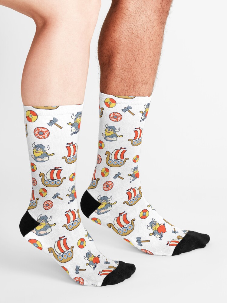 "Viking Pattern Warrior Valknut Norse Mythology" Socks by anziehend