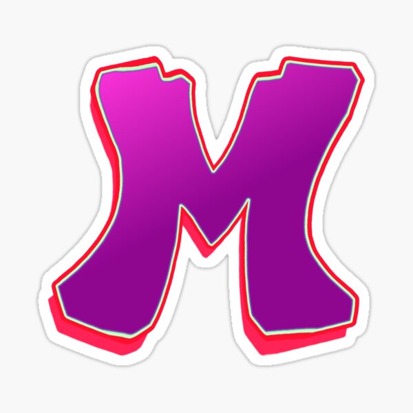 M - purple/red Sticker