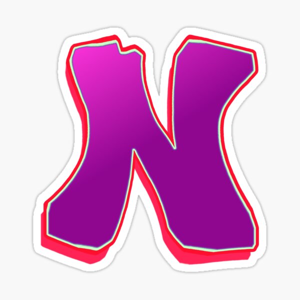 N - purple/red Sticker